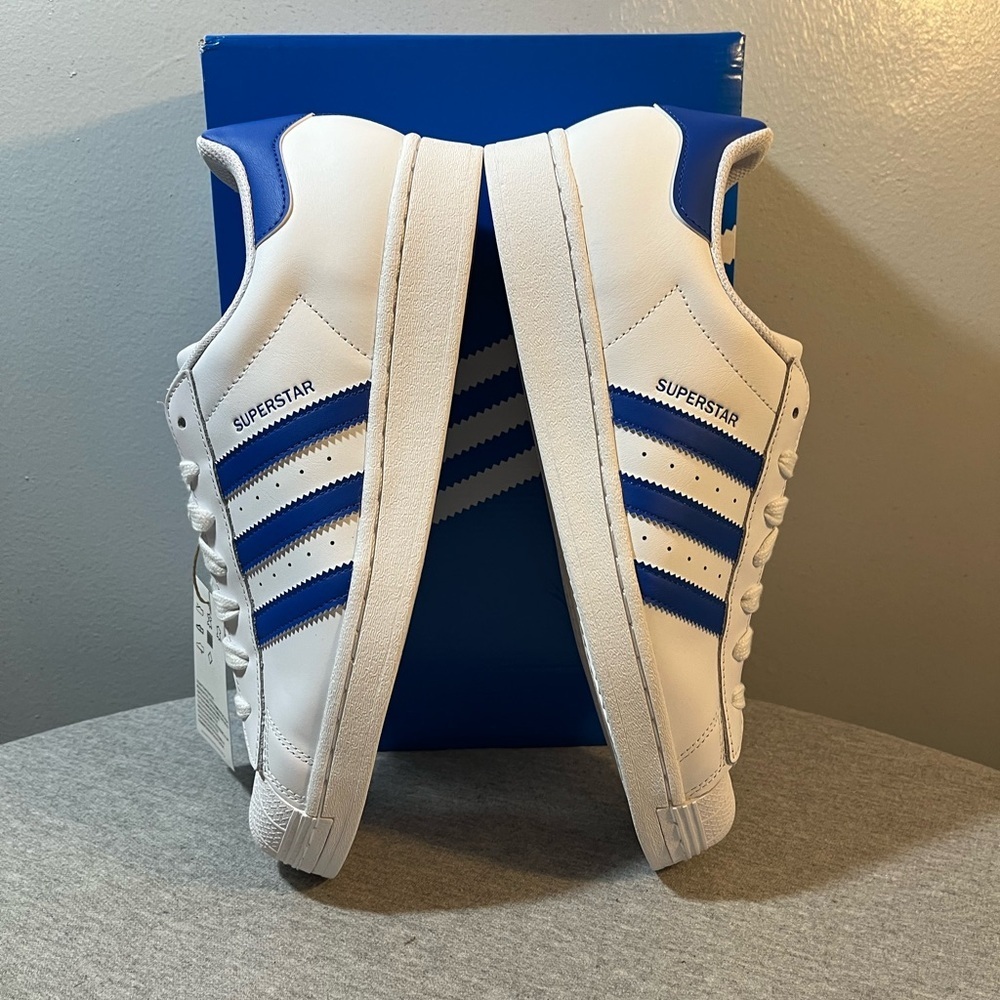 Adidas Superstar Cloud White Blue  Casual Sneakers Men's Shoe Size 10 IG9368​​ - Picture 7 of 12